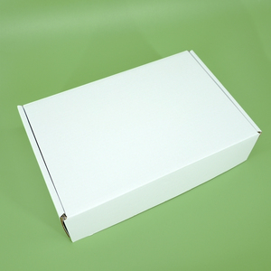 Boîtes d'expédition pliables en papier kraft recyclable, boîtes à rabat blanc, boîtes en carton ondulé - Product Image 1
