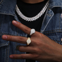 Bague Iced Out Micro Pave Starry VVS Moissanite en Argent Sterling 925 Plaqué Or pour Hommes, Bijoux de Luxe Hip Hop