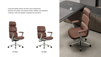 Fauteuil de bureau exécutif ergonomique en cuir de luxe léger, pivotant, avec roulettes mobiles, confortable, pour bureau à domicile, vente en gros