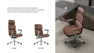 Fauteuil de bureau exécutif ergonomique en cuir de luxe léger, pivotant, avec roulettes mobiles, confortable, pour bureau à domicile, vente en gros - Product Image 6