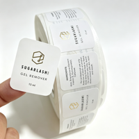 Étiquette personnalisée imperméable et résistante à l'huile pour flacon cosmétique 15ml, autocollant pour dissolvant de cils, logo estampé à chaud