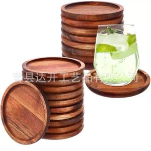 Posavasos redondos de madera apilables, alfombrilla aislante del calor para taza de café, uso en el salón y escritorio - Product Image 1