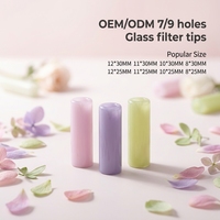 Embouts en verre spiralés ronds colorés de 10 mm, 11 mm, 12 mm avec 7 trous, logo personnalisé
