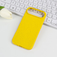 Coque de téléphone écologique biodégradable en paille de blé pour iPhone 17 Air 16E 15 14 Plus 13 12 11 Pro Max Mini, fine, souple, en TPU mat