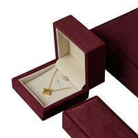 Boîte à bijoux en velours avec logo personnalisé, étui de rangement pour boucles d'oreilles et colliers, emballage cadeau en cuir PU, vente en gros