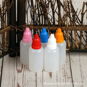 <b>Plastic</b> Bottles 30ml Cylinder Screw Cap Ink Dispensing Liquid Storage <b>General</b> Packaging White Red Pink Orange Blue Lid - Product Image 3