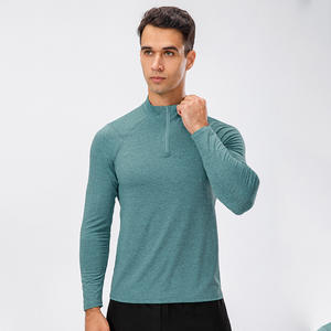 GZYEL-11516 <span class=keywords><strong>de</strong></span> manga larga para <span class=keywords><strong>hombre</strong></span>, ropa deportiva <span class=keywords><strong>de</strong></span> alta calidad para fitness, gimnasio, sin costuras, color sólido, para correr - Product Image 1