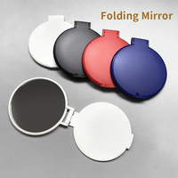 Miroir cosmétique pliant simple face personnalisé mini portable en plastique de poche pour publicité promotion invités personnalisé