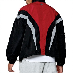 Custom Panel Windbreaker <b>Jackets</b> Hip Hop Style Vintage Waterproof Windbreaker Sporty Style Stand Collar Nylon <b>jacket</b> for <b>men</b> OEM - Product Image 2