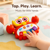 Xylophone Crabe, Jouet Musical pour Bébé, Clavier Musical pour Nourrissons et Tout-petits, Premier Piano d'Éveil