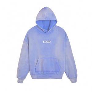 Yingling Venta al por mayor Oem logo Oversized Hoodie Custom Bordado Acid Wash Hoodie Hombres - Product Image 5