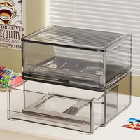 Sanrioed Hardcase Boîte de rangement cosmétique en acrylique transparent multifonctionnelle peu encombrante pour l'organisation de bijoux de salle de bain et de maquillage
