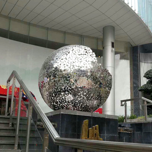 ภาพแอบสแตรกต์รูปใบไม้รวมรูปปั้นทรงกลมทำจากโลหะขนาดยักษ์บนโลกใบ K024เป็นสาธารณะทำจากสแตนเลสรูปปั้นในเมืองที่ทันสมัย - Product Image 4