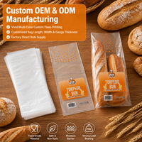 Bolsa Plana de Polietileno LDPE Transparente de Grado Alimenticio, Impresa Personalizada, para Empacar Pan Tostado, Bolsas Transparentes de Plástico para Guardar Pan