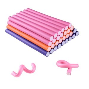 Vente directe usine – Bigoudis sans chaleur de 24 cm de long, outils de coiffure DIY, rouleaux à cheveux en éponge et caoutchouc pour usage domestique - Product Image 1
