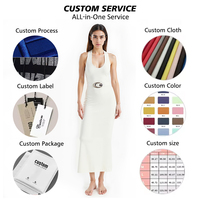 Robe de soirée moulante asymétrique sans manches pour femme, longueur ras du sol, en tissu écoresponsable, idéale pour le quotidien