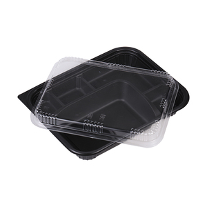 food disposable takeaway plastic service food tray box black catering trays