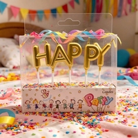 Bougies d'anniversaire dorées en forme de lettres HAPPY, bougies alphabétiques métalliques pour gâteau, bougies dorées pour la décoration de gâteaux d'anniversaire
