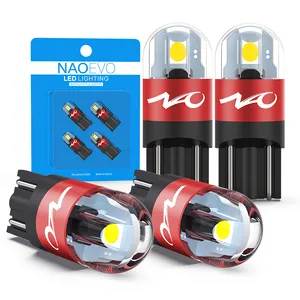 Naoevo lâmpada automotiva para carro, acessórios automotivos, led t10 3030 smd 12v 194 168 t10