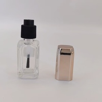 Flacon de vernis à ongles transparent en verre de 12 ml, anti-fuite, avec bouchon à vis cylindrique et pinceau, personnalisable par estampage à chaud et sérigraphie