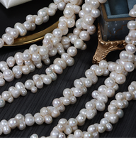 Perles d'eau douce naturelles de qualité AA, forme baroque, en forme de gourde, trouées sur le côté, blanches, 8-9 mm, perles en vrac pour la fabrication de bijoux DIY, en stock