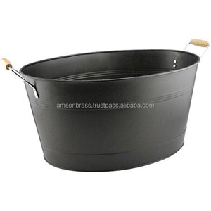 Enfriador de vino de metal Cubo de vino galvanizado con soporte Enfriador de hielo Soporte Vodka y enfriador de vino Cubo de cerveza - Product Image 6