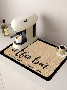 Super Absorbent Linen Table Mat Non-Slip Countertop Dining <strong>Kitchen</strong> <strong>Accessory</strong> Coffee Machine Diatom <strong>Mud</strong> Drainage Pad Soft Rubber - Product Image 3