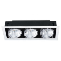 RONSE 20W Multiple LED Cob Encastré Anti-Glare Grille Plafonnier Moderne Têtes Réglables Aluminium Trimless LED Plafonnier