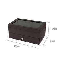 Boîte de montre en bois de luxe double tout en noir exquis de haute qualité produit d'usine personnalisé