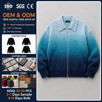 Cardigan en maille mohair vintage pour homme, grande taille, zippé, à manches longues, motif géométrique, pull-manteau, tricot d'hiver, vente en gros, personnalisable