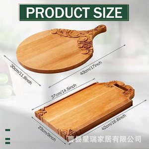 <b>Wooden</b> Cutting Board Round Bamboo Chopping <b>Block</b> For Kitchen Fruit Vegetable Prep - Product Image 2