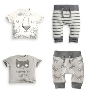 Wholesale Clothing Set Baby Products Usa Manufacturers for Baby Clothes Malaysia Supplier Cotton White Short SUNNY Animal 2pcs