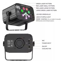 Projecteur de scène DJ YSH 240 à motifs, lumières LED laser stroboscopiques, activé par la voix, télécommande, indice de protection IP33, RGBW rouge UV, CRI élevé 95
