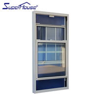 Fenêtre en aluminium d'approbation FPA de preuve d'ouragan de la Floride fenêtre d'auvent de double verre feuilleté avec le verre teinté et la grille pour la maison