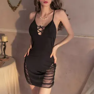 Sfy8387 – robe de soirée élégante pour femmes, nouveau Design, dos nu, maille, dentelle, Sexy, robe de nuit