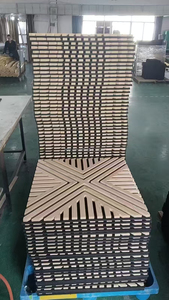 Panel de madera de listón acústico insonorizado personalizado Akupane, techo ignífugo de Roble Marrón, reducción de ruido para escuelas y bibliotecas - Product Image 4