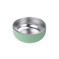 Bol pour tout-petits en acier inoxydable sans BPA avec coque en silicone amovible, incassable, alimentation sans dégâts pour bébés, tout-petits, enfants