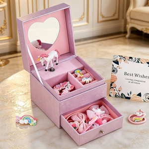 Carillon, contenitore portaoggetti a tema principessa, gioielli, piccola cavallina girevole, regali di <span class=keywords><strong>compleanno</strong></span> e di Natale per bambine, personalizzabile - Product Image 3