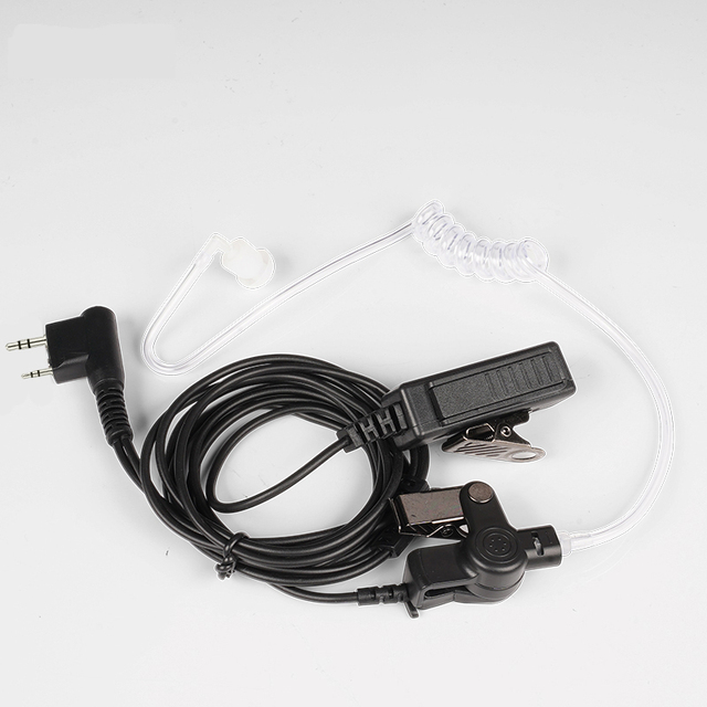 KSUN Air Acoustic Tube Earpiece 2 Pin Mic Headset for Baofeng UV-5R BF-888S 888s UV5R TYT Kenwood Walkie Talkie Earphone