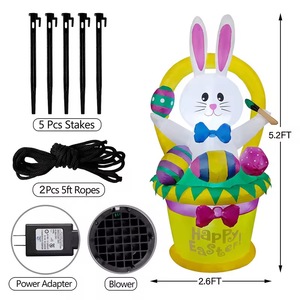 5 FT Customized Easter Bunny Inflatable Easter <b>Decorations</b> inflatable outdoor holiday yard <b>decorations</b> - Product Image 2