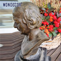 Wondecor personnalisé grande pièce d'art statue de demi-corps masculin en bronze