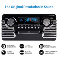 Système audio professionnel pour la maison, radio AM/FM, gramophone rétro, vinyle LP, lecteur de CD, tourne-disque, phonographe, enregistreur, lecteur