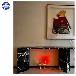 Calacatta <span class=keywords><strong>Volia</strong></span> Socle en Marbre Table Basse Napoleon Table Console en Marbre Noir Table d'Appoint Grand Marbre Antique Couloir Porche - Product Image 5