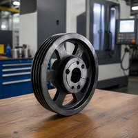 Poulie à rainures multiples sur mesure en fonte, moyeu usiné CNC, services de fonderie pour systèmes de transmission industriels