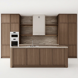 Muebles <span class=keywords><strong>de</strong></span> Cocina Modulares <span class=keywords><strong>de</strong></span> Lujo Modernos con Isla <span class=keywords><strong>Integral</strong></span> <span class=keywords><strong>de</strong></span> Madera Personalizada - Product Image 1