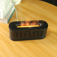 Diffuseur d'huiles essentielles ultrasonique rectangulaire TST-1421 avec effet de flamme LED et brume