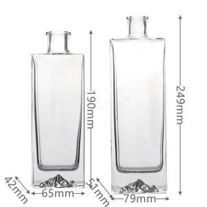 500 ml 1000 ml Flache Klare Glasflaschen mit Gravur für Whisky, Wodka, Tequila, Likör, mit Korken, Säuregeätzt, Einzigartige Leere Schnitzerei - Product Image 2