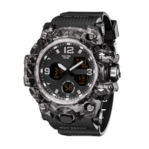 Shuaike Nhật Bản Phong Trào Thạch Anh Kỹ Thuật Số Thời Gian Kép Nam Đồng Hồ 5Bar Không Thấm Nước Cao Bồi Thể Thao Đồng Hồ Cho Nam Giới - Product Image 2