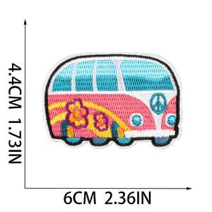 New Iron on Embroidered Artist Style Sun Flower Bus Peace love Patches for Clothes Bag Decoration - Product Image 2