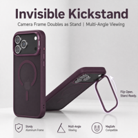Étui magnétique pour téléphone avec support d'objectif pour iPhone 18 17 Pro Max, cadre en alliage d'aluminium, PC givré, TPU antichoc, vente en gros OEM